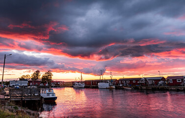 sunset over the river