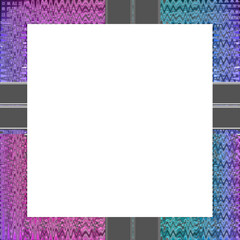 Abstract transparent glitch art border element.