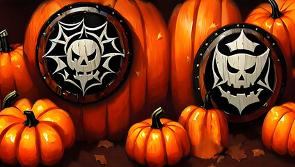 crazy halloween pumpkin on a black background
