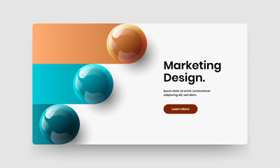 Geometric leaflet design vector illustration. Isolated 3D balls company cover template.