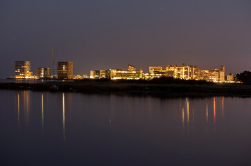 night view of the port country