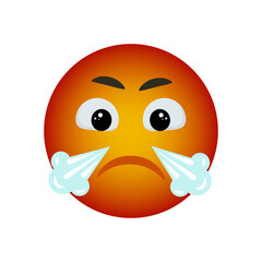 Smile cries big tears. Emoji reactions to messages for social networks. Vector smiley.