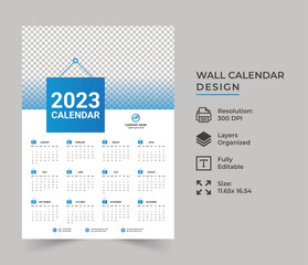 Calendar for 2023, 2023 wall calendar design template, calendar design template