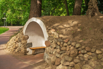 Grotto of whispers at Park Oliwski of Adam Mickiewicz at Oliwa district in Gdansk. Poland