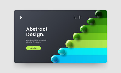 Amazing pamphlet design vector layout. Abstract realistic balls company brochure concept.