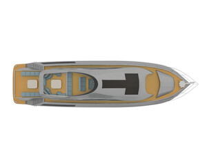 Luxury yacht on transparent background. 3d rendering - illustration