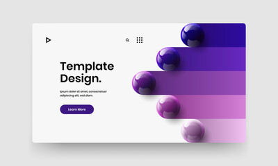 Modern corporate identity design vector template. Isolated realistic balls site screen concept.