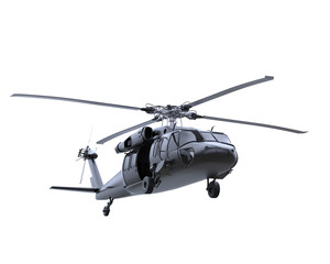 Fototapeta War helicopter on transparent background. 3d rendering - illustration obraz