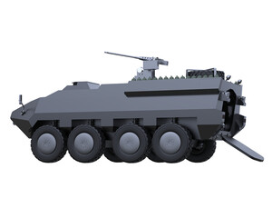Fototapeta na wymiar War vehicle on transparent background. 3d rendering - illustration