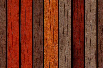 Seamless pattern, background, wallpaper, backdrop. Weathered, aged wooden board. 3d illustration. 