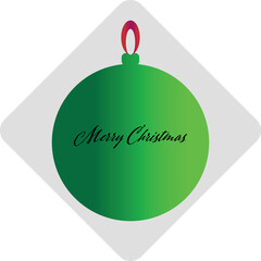 Merry Christmas message on Christmas tree bauble. vector illustration festive symbol. 