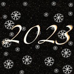 Fototapeta na wymiar new year background with snowflakes 2023