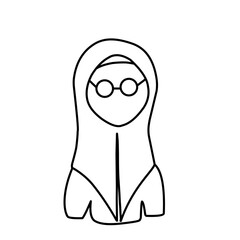 hijab women's doodle 