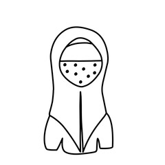 hijab women's doodle 