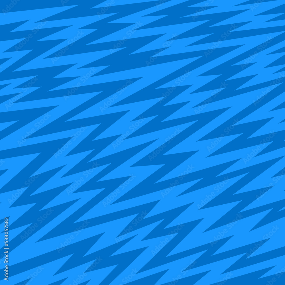Poster abstract blue background with seamless diagonal jagged zigzag line pattern