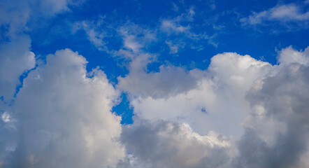 White clouds in the blue sky