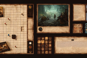 Simple illustration of the board game model, board game concept for fingerprinting