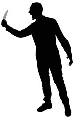 Horror Silhouette of Man with Knife