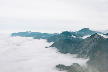 Fototapeta na wymiar German Alps in the Clouds