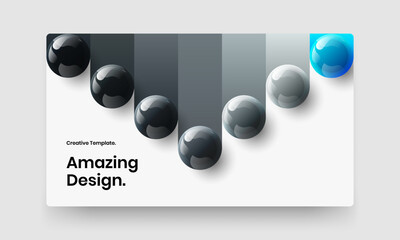 Fresh realistic balls corporate brochure illustration. Creative book cover design vector template.