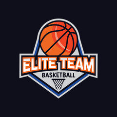 BasketBall Logo Illustration - Emblem Baskekball design suitable for Sport or Game Logo 2