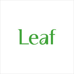 leaf and leaf logo text vector design