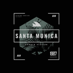 Santa monica illustration typography. perfect for t shirt design