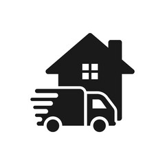 Home delivery truck icon concept isolated on white background. Vector illustration