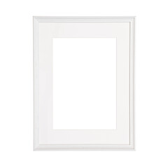 Wooden white frame portrait picture with passepartout.