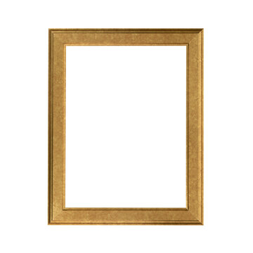 Golden decorative picture frame in portrait.