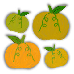 Set of cute pumpkin .