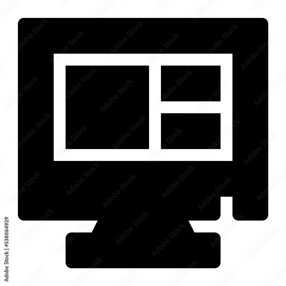 Sticker monitor vector icon