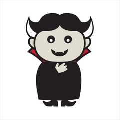 Cute cartoon style vampire illustration
