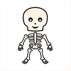Cute cartoon style skeleton illustration