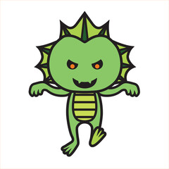Cute cartoon style swamp monster illustration
