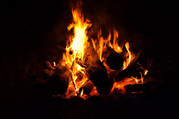 Bonfire on the midsummer solstice night