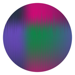 Abstract transparent glitch art circle element.