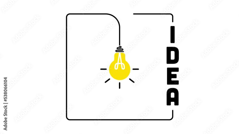 Aufkleber Bright idea and insight concept with light bulb. Trendy flat animation light bulb icons with concept of idea on white background