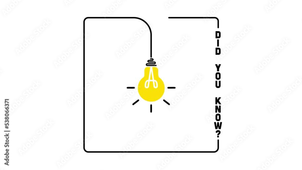 Poster did you know label design with light bulb and rays. logo design