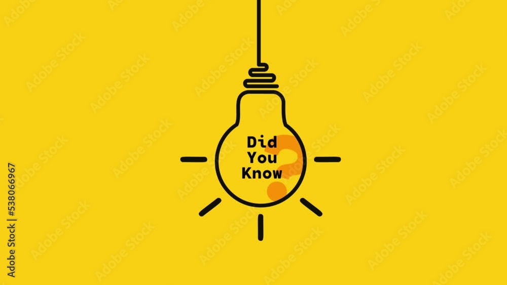 Poster did you know label design with light bulb and rays. logo design
