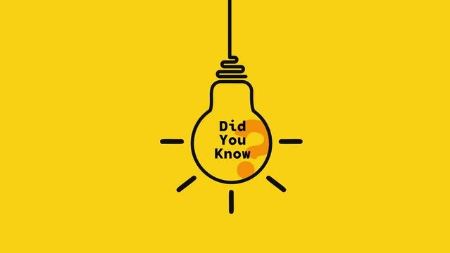Did You Know label design with light bulb and rays. Logo design