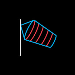 Windsocks hanging airport vector icon. Weather sign