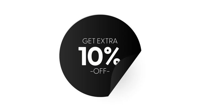 Sale Up to 10 percent Sale Buttons Shape Banner Design Set. Black Round Creative Banners Isolated for Advertisement Graphic Designs. Black Friday and Big Sale Events Sale Banners Templates