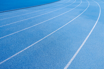 Lines of an athletic running track