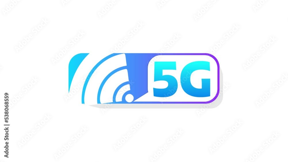 Poster 5G animation. 5th Generation Wireless Internet Network Connection Information Technology Illustration. Mobile devices telecommunication business web networking