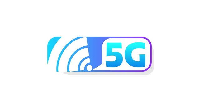 5G animation. 5th Generation Wireless Internet Network Connection Information Technology Illustration. Mobile devices telecommunication business web networking