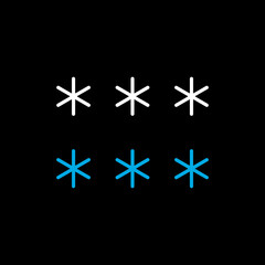 Snowflakes vector isolated flat icon. Weather sign