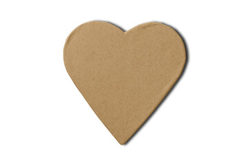Blank heart shaped Kraft box mockup isolated on white background. 3d rendering.