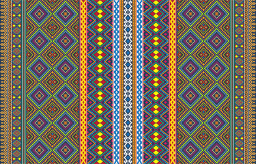 Aztec ethnic background design vector with a seamless pattern. Traditional motifs are illustrated. Element of a seamless pattern template