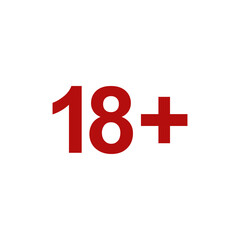 Sign of Adult Only for Eighteen Plus (18+) and Twenty One Plus (21+) Age. Age Rating Icon Symbol. Format PNG